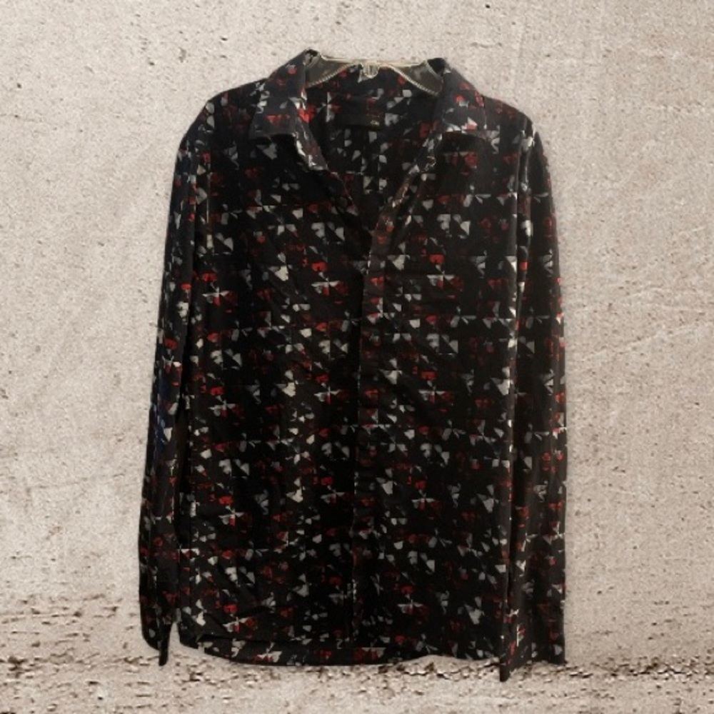 2083 GXG Men’s Long Sleeve Button Down Geometric Design Shirt Size Large